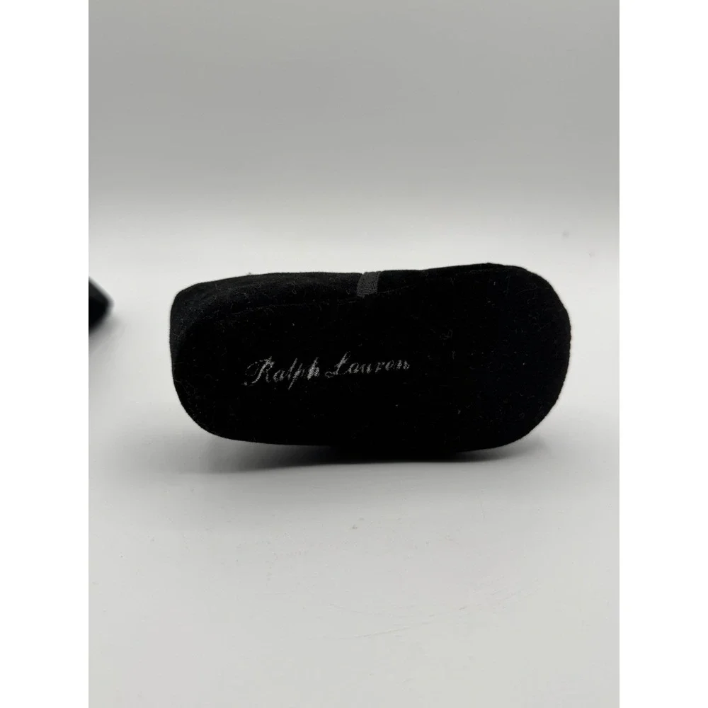 Ralph Lauren Skull Velvet Slippers Black Toddler Size 3 Pre-Owned No Box